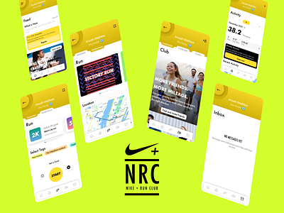 Nike+ Run Club Redesign app apparels concept dailyuichallenge design fitness health logo nike redesign sportswear ui ux vector
