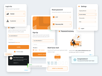 Ecommerce Components V1 components customer dailyuichallenge design ecommerce illustration password reset ui ux vendor