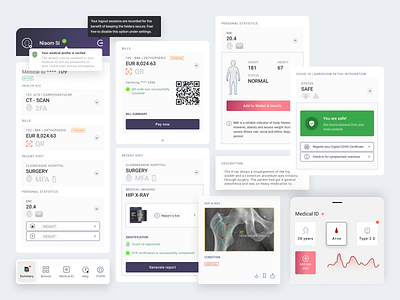 Health components | Mobile view apple bill components concept covid 19 data design health imaging medical mobile pandemic payments privacy surgery ui ux vector