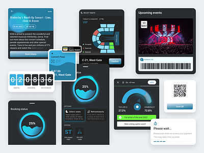 Music concert components apple booking concert countdown design event music payments tickets tracker ui ux vector vote wallet