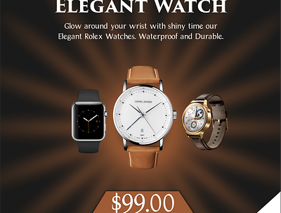 Elegant wristwatch flyer design branding