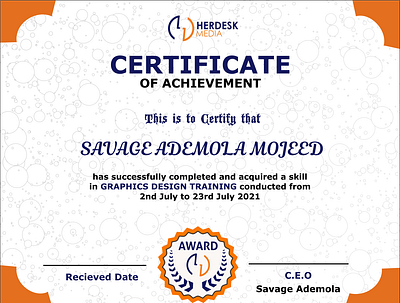 Certificate design