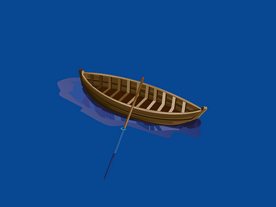 Sampan ark boat illustration proa sea watercraft wood