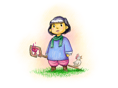 Mage Apprentice apprentice character chicken design illustration mage magic