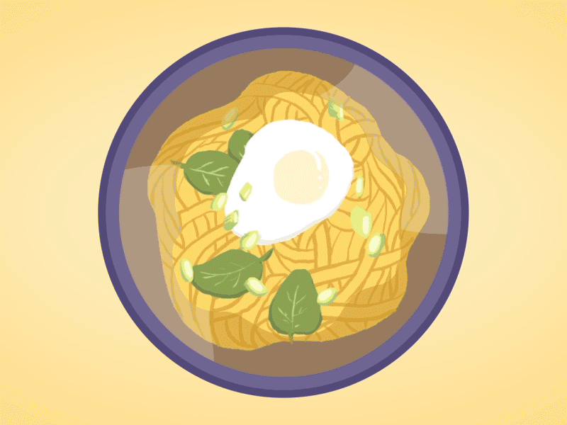 Miso Noodle Soup 2d animation cel egg food gordon ramsay lettering miso motion noodle soup