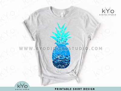 Distressed Ombre Pineapple Silhouette design illustration image jersey ombre png files printable shirt shirt design sublimation summer shirt svg files