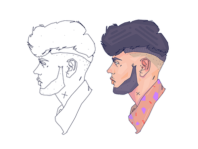 hairstyle \ barbershop character character creation character design digital art digital artist digital illustration digital portrait hairstyle illustration illustration art model portrait portrait illustration sketch sketching style