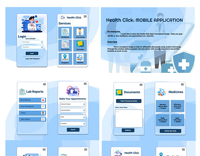 Health Click App Design design ui web