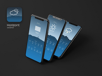 Horizont weather app design design digital design mobile mobile app ui design uxuidesign