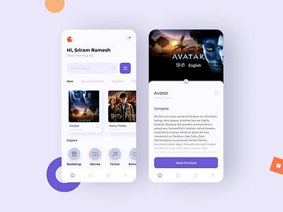 Book - Landing page app application book reading books colour design landing design landing page design landingpage minimal mobile app design mobile design mobile ui reading app reading book ui ux violet