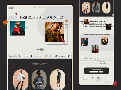 Col.in Web page design app application clothing design dress homepage logo minimal outfit ui ux webpage website