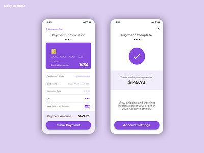 Daily UI #002 - Credit Card Checkout