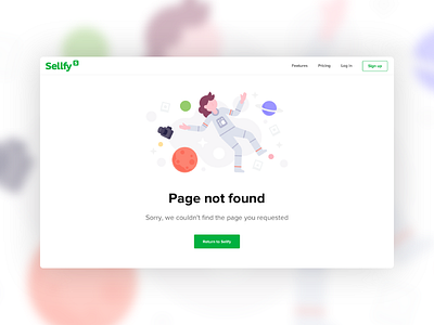 Error Pages for Sellfy 404 animation app design error flat graphic design icon illustration minimal not found page sellfy space ui ux vector visual identity web white