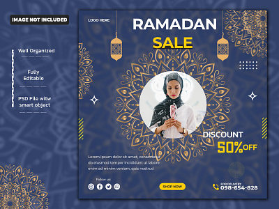 Ramadan fashion offer sale social media post template banner