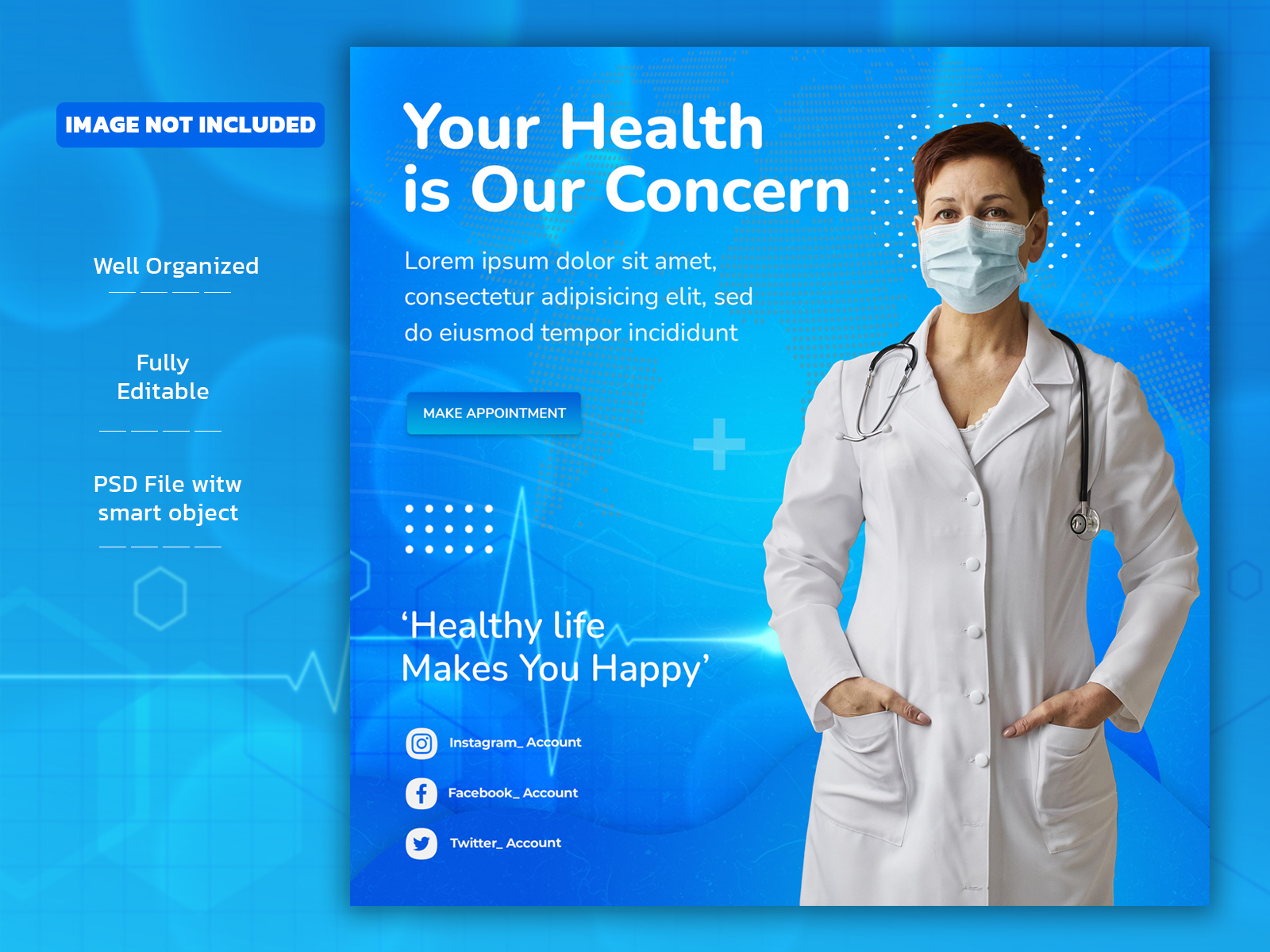 Health care medical social media post template by Ali Hasan on Dribbble