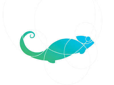 Chameleon [Logo] brand branding circles flat golden section graphic illustration logo mark vector visual