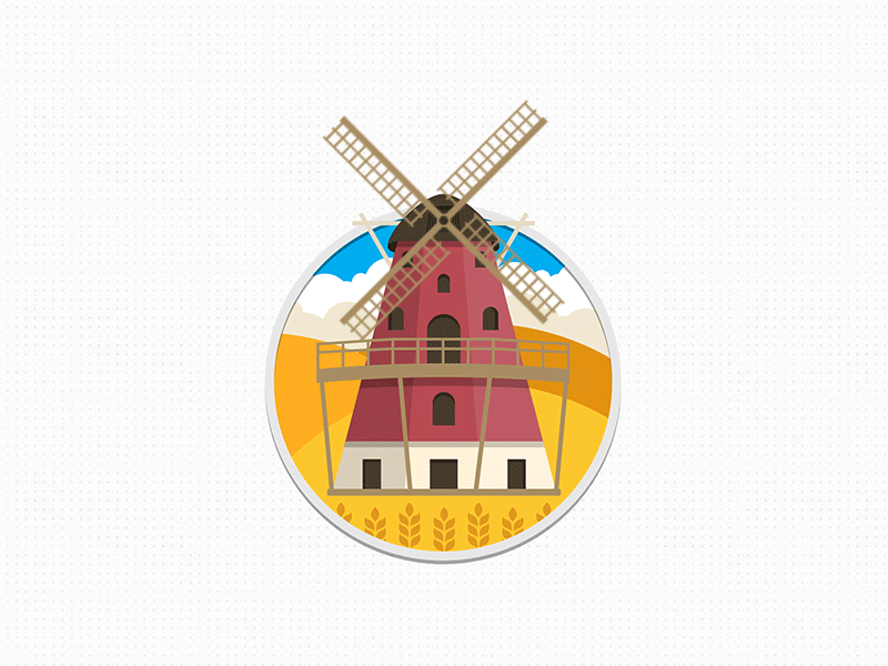 Windmill after effects animation flat gif graphic illustration loop motion vector windmill