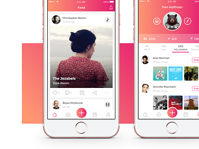 Discover Quality Content app card gradient ios iphone minimal mobile profile social trend ui white