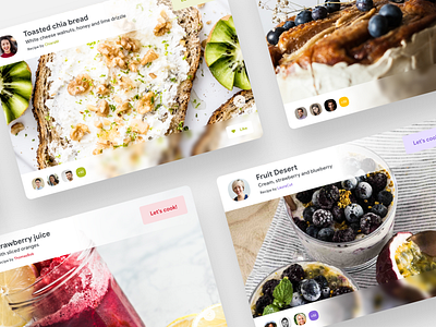 Recipe Tabs [Reboot Series] app cards modular web design ui ux flat gradient shadow minimal grid typography layout product design recipe book learning rating white clean light minimal