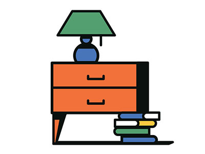Book Sales balance books broken lamp legless nightstand