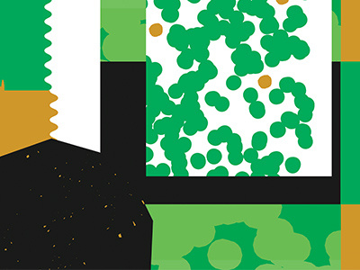 A Forest abstract dots forest gold green