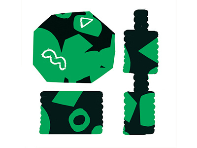 No Dice 2d abstract green random shapes