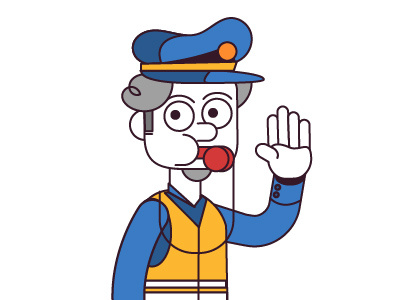 Traffic Cop 2d character construction cop simple traffic whistle