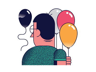 Falling In Love With The One You Cant Have balloon editorial glasses illustration over the shoulder simple