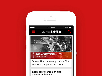 Indian Express - iPhone UX + UI