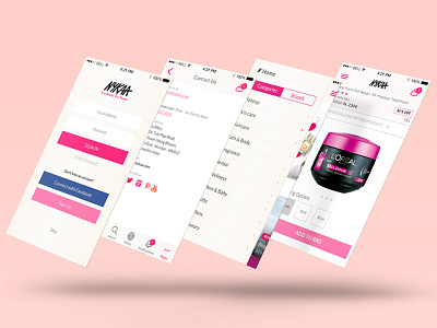 Nykaa User Interface for iOS app beauty menu navigation user experience user interface
