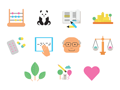 Causes for Connect For causes design flavour icons icons illustration mumbai ngo vector graphics