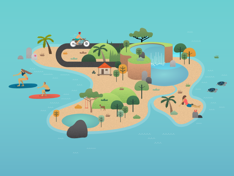 Away From Home - Andaman Islands Map by Thought Over Design on Dribbble