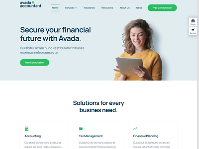 Avada Accountant Wordpress theme