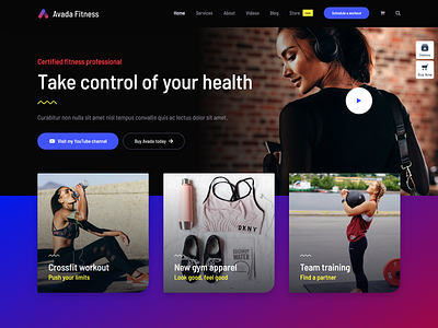 Avada Fitness WordPress Theme blog design design theme web design website wordpress theme