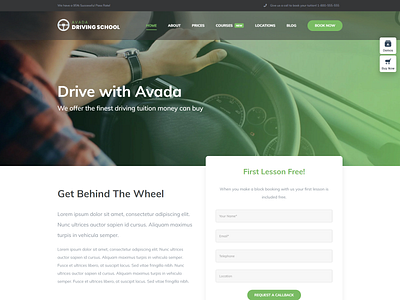 Avada Driving School WordPress Theme blog design design theme web design website wordpress theme