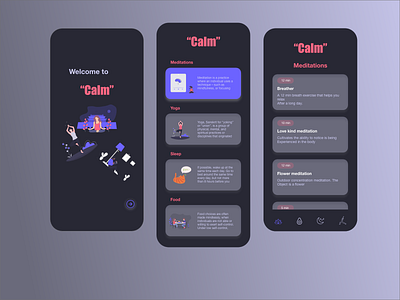 Calm App 3d animation branding design graphic design logo motion graphics ui ui ux