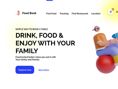 FoodBook 3d animation branding graphic design logo motion graphics ui