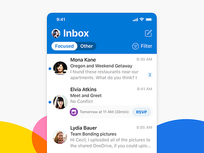 Outlook for iOS Redesign calendar ios mail outlook redesign search