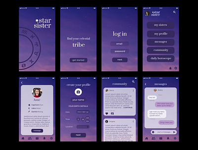 Star Sister Mobile App figma mobile product design wireframe
