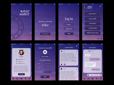 Star Sister Mobile App figma mobile product design wireframe