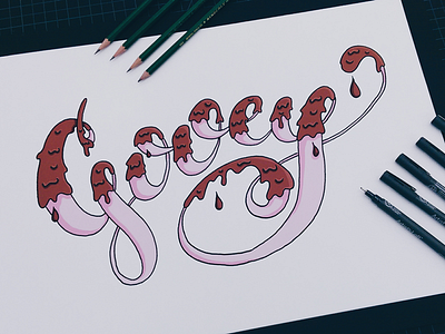 Illustrated Word - Gooey gooey handdrawn typography illustration modern calligraphy typography