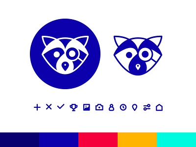 Raccoon Logo icon design iconography illustration logo design