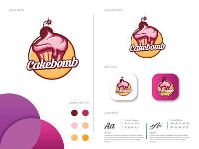 CakeBomb Logo bomb lgo branding cake logo elegant logo graphic design illustration logo logo template luxury logo retro logo typography vector