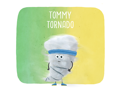 Tommy Tornado character design childrens app illustration