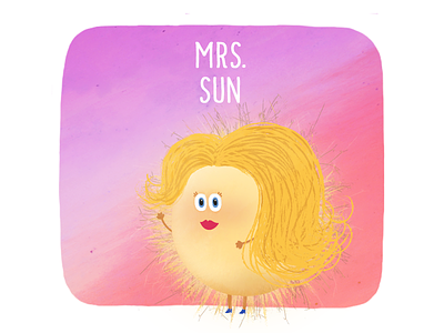 Mrs. Sun character design childrens app illustration