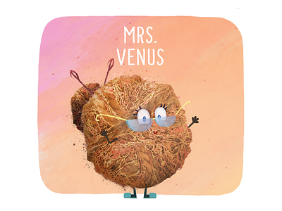 Grandma Venus character design childrens app illustration