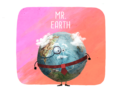 Mr. Earth character design illustration kids app weather