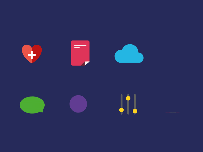 Icons in motion after design effects flat icons illustrator motion vector