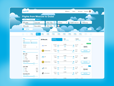 Airline tickets platform airline airplane b2c blue business cloud figma flight graphic design interface light platform service ticket ui ux web website