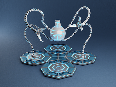 M-OS-BOT 1.0 3d 3d art 3d character blender evil fish nft ocean octopus opensea rarible robot